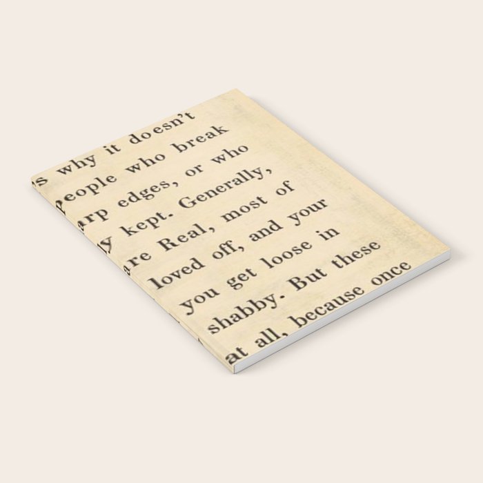 The Velveteen Rabbit Vintage Book Page Literary Quote Notebook Gallery Image 2