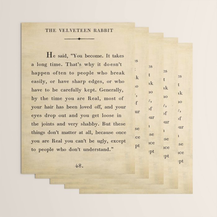 The Velveteen Rabbit Vintage Book Page Literary Quote Wrapping Paper Gallery Image 3
