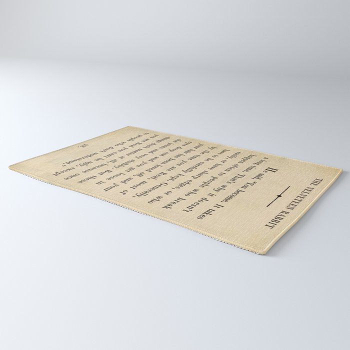 The Velveteen Rabbit Vintage Book Page Literary Quote Rug Gallery Image 3