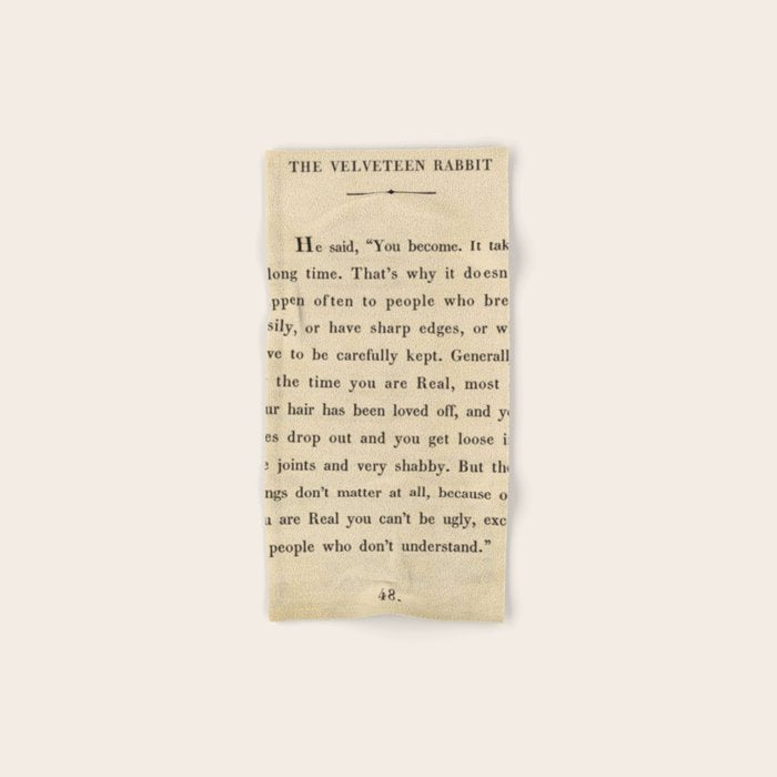 The Velveteen Rabbit Vintage Book Page Literary Quote Bath Towel Gallery Image 1