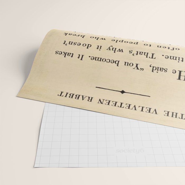 The Velveteen Rabbit Vintage Book Page Literary Quote Wrapping Paper Gallery Image 2