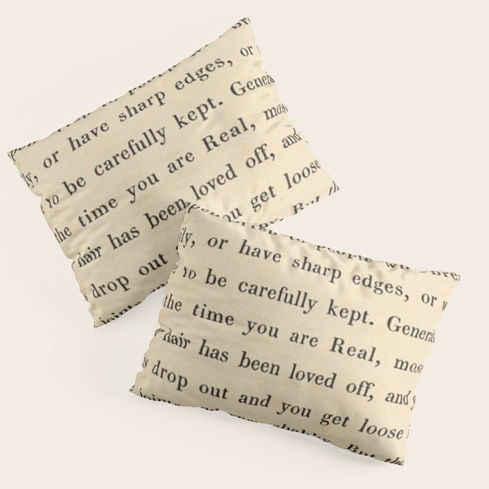 The Velveteen Rabbit Vintage Book Page Literary Quote Pillow Sham Gallery Image 3