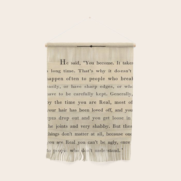 The Velveteen Rabbit Vintage Book Page Literary Quote Wall Hanging Gallery Image 1