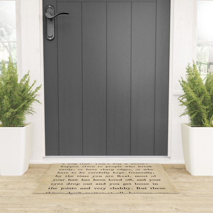 The Velveteen Rabbit Vintage Book Page Literary Quote Welcome Mat Gallery Image 3