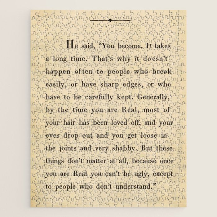The Velveteen Rabbit Vintage Book Page Literary Quote Jigsaw Puzzle Gallery Image 1