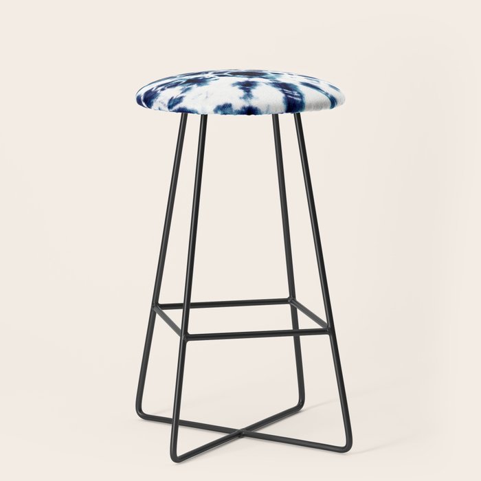 Tie Dye Sunburst Blue Stool Gallery Image 1