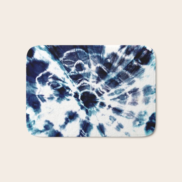 Tie Dye Sunburst Blue Bath Mat Gallery Image 1
