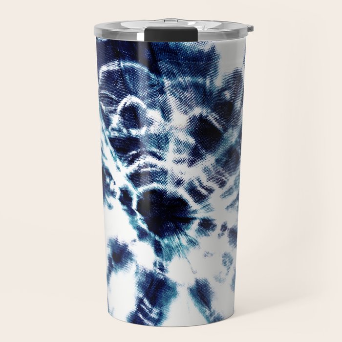 Tie Dye Sunburst Blue Travel Mug Gallery Image 1