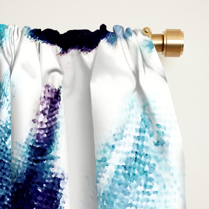 Tie Dye Sunburst Blue Window Curtain Gallery Image 2