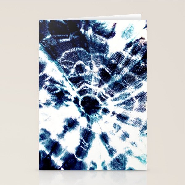 Tie Dye Sunburst Blue Stationery Card Gallery Image 1