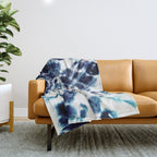 Tie Dye Sunburst Blue Throw Blanket Gallery Image 1