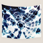 Tie Dye Sunburst Blue Wall Tapestry Gallery Image 4