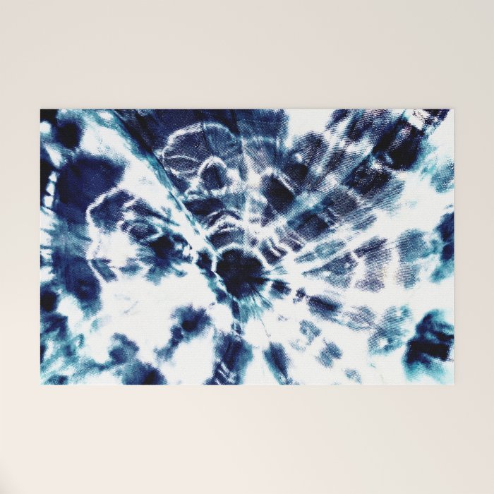 Tie Dye Sunburst Blue Welcome Mat Gallery Image 1