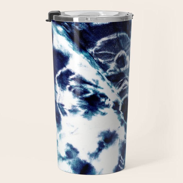 Tie Dye Sunburst Blue Travel Mug Gallery Image 3