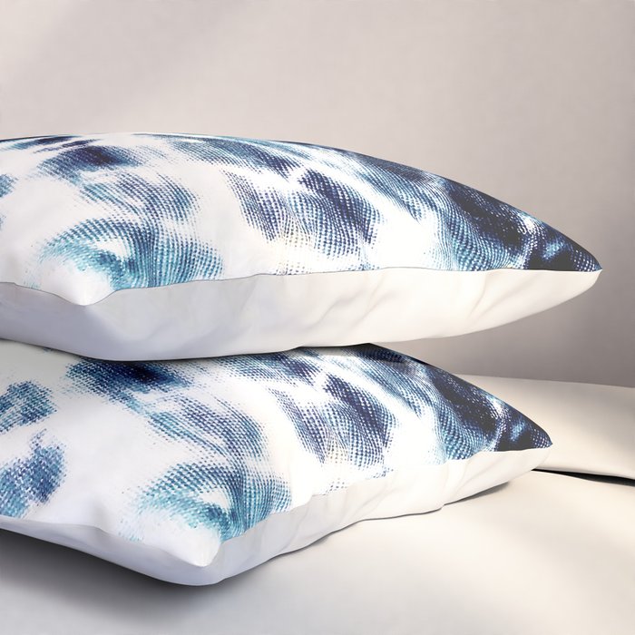 Tie Dye Sunburst Blue Pillow Sham Gallery Image 3