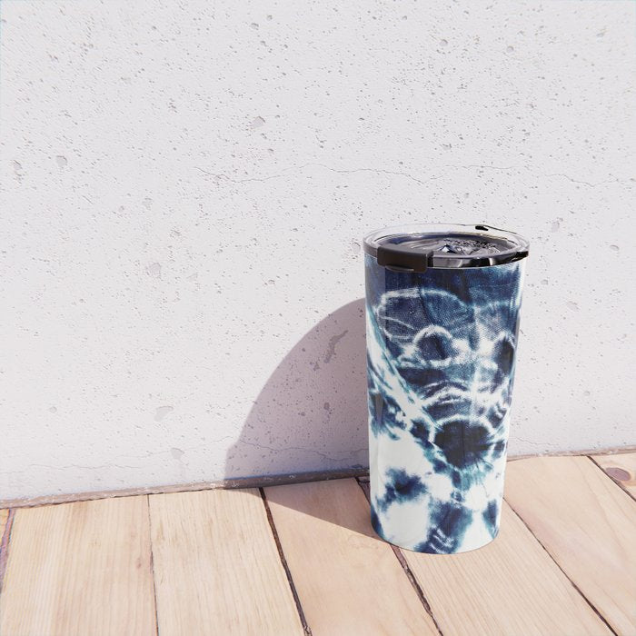 Tie Dye Sunburst Blue Travel Mug Gallery Image 4
