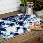 Tie Dye Sunburst Blue Outdoor Rug Gallery Image 2