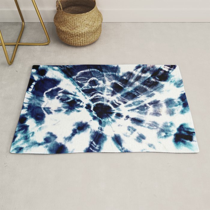 Tie Dye Sunburst Blue Rug Gallery Image 1