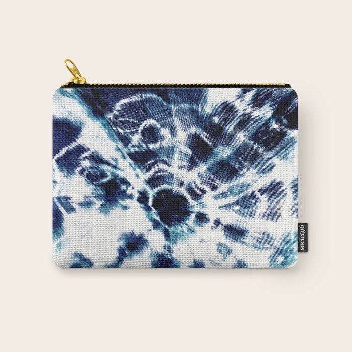 Tie Dye Sunburst Blue Carry All Pouch Gallery Image 1