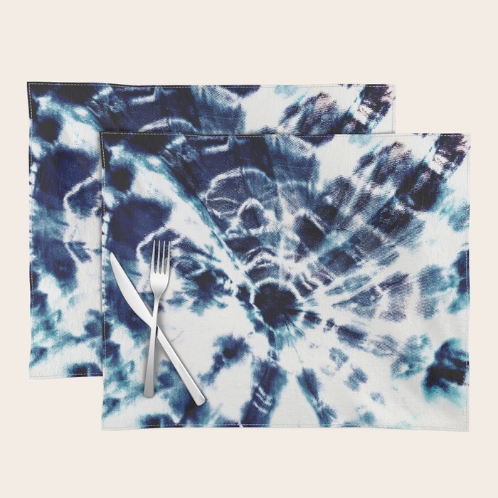Tie Dye Sunburst Blue Placemat Gallery Image 1