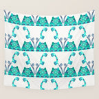 Vintage Rotary Phone - Turquoise Palette Wall Tapestry Gallery Image 4