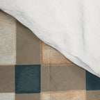 Cozy heirloom Rustic plaid Geometric Gold Navy Comforter Gallery Image 4