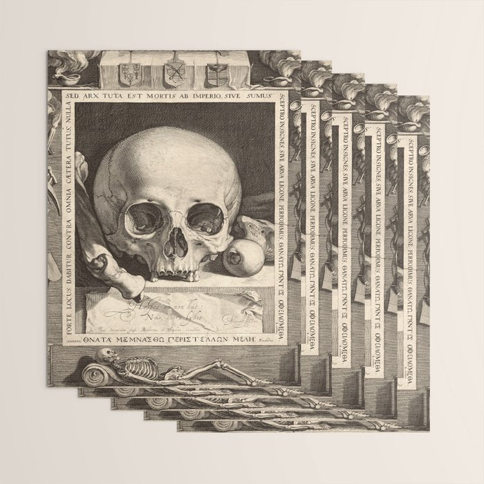 Jan Saenredam - Memento Mori 1575 Wrapping Paper Gallery Image 3