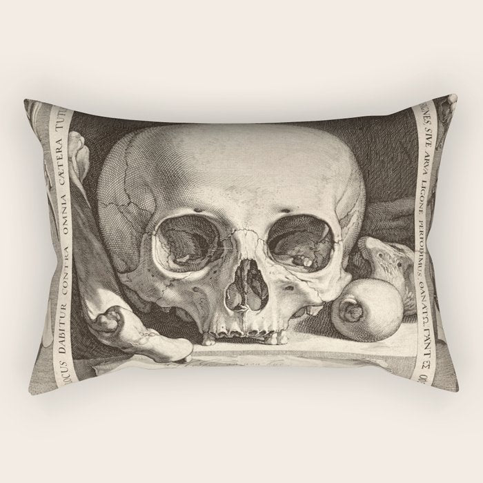Jan Saenredam - Memento Mori 1575 Rectangular Pillow Gallery Image 2
