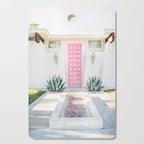 Pink Door in Palm Springs California Photo - Mid Century Modern Architecture Cutting Board Gallery Image 1