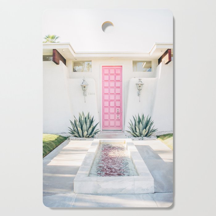 Pink Door in Palm Springs California Photo - Mid Century Modern Architecture Cutting Board Gallery Image 1