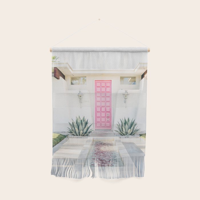 Pink Door in Palm Springs California Photo - Mid Century Modern Architecture Wall Hanging Gallery Image 1