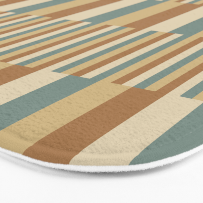 Mixed Stripes Pattern XXIII Natural Boho Bath Mat Gallery Image 3