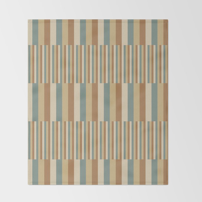Mixed Stripes Pattern XXIII Natural Boho Throw Blanket Gallery Image 2