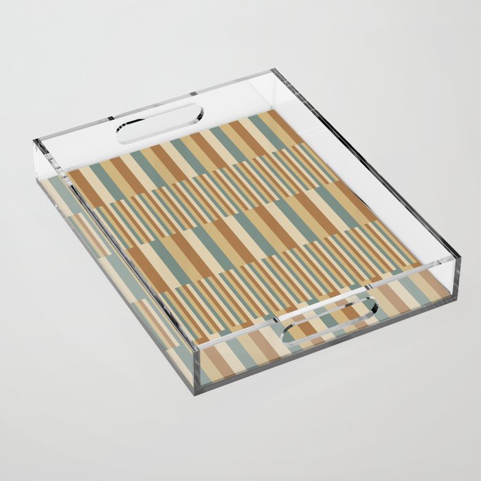 Mixed Stripes Pattern XXIII Natural Boho Acrylic Tray Gallery Image 1