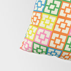 Colorful Mid Century Modern Geometric Breeze Block Pattern Pillow Sham Gallery Image 4