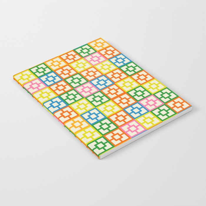 Colorful Mid Century Modern Geometric Breeze Block Pattern Notebook Gallery Image 2