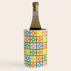 Colorful Mid Century Modern Geometric Breeze Block Pattern Wine Chiller Gallery Image 3