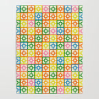Colorful Mid Century Modern Geometric Breeze Block Pattern Poster Gallery Image 4