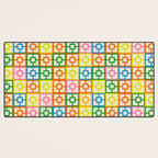 Colorful Mid Century Modern Geometric Breeze Block Pattern Desk Mat Gallery Image 3