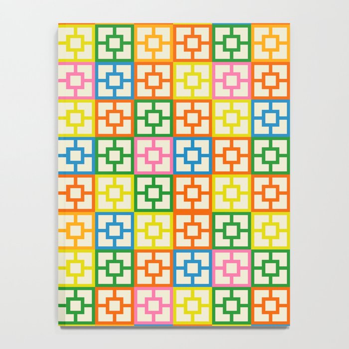 Colorful Mid Century Modern Geometric Breeze Block Pattern Notebook Gallery Image 4