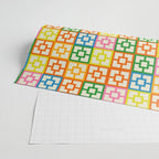 Colorful Mid Century Modern Geometric Breeze Block Pattern Wrapping Paper Gallery Image 2