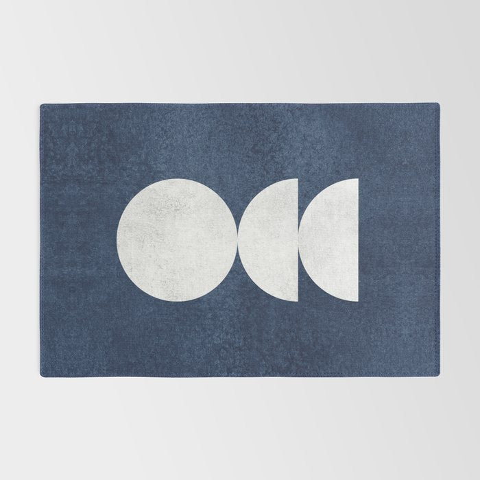 Woodblock navy 2 Mid century modern Rug Gallery Image 2