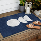 Woodblock navy 2 Mid century modern Outdoor Rug Gallery Image 2