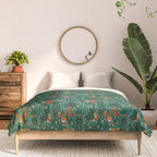 Foxes Playing in the Emerald Forest Comforter Gallery Image 3