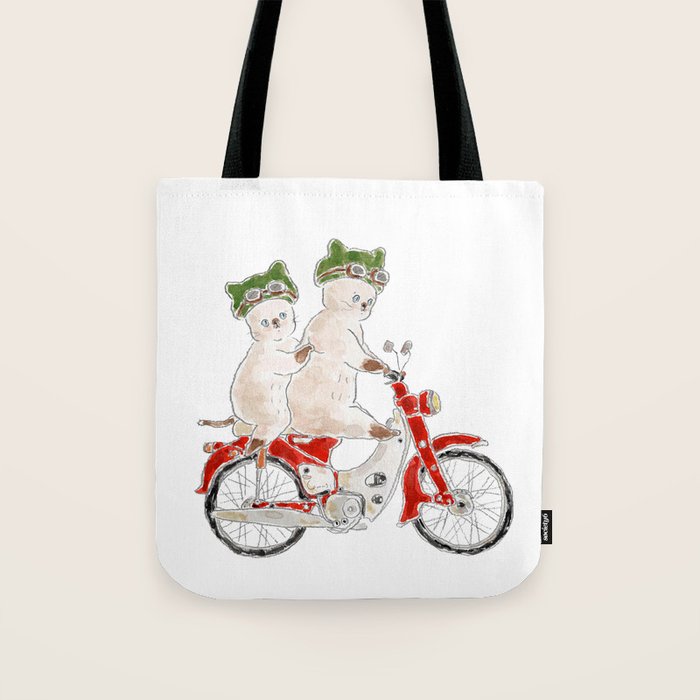 Touring Nyanco - Motorbike kitty - Tote Bag Gallery Image 1