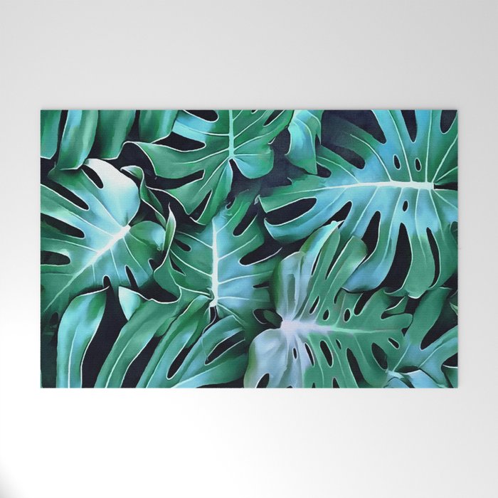 Monstera leaves Welcome Mat Gallery Image 1