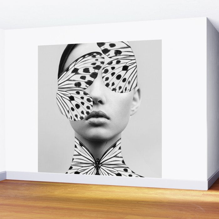 Woman Butterfly Wall Mural Gallery Image 2