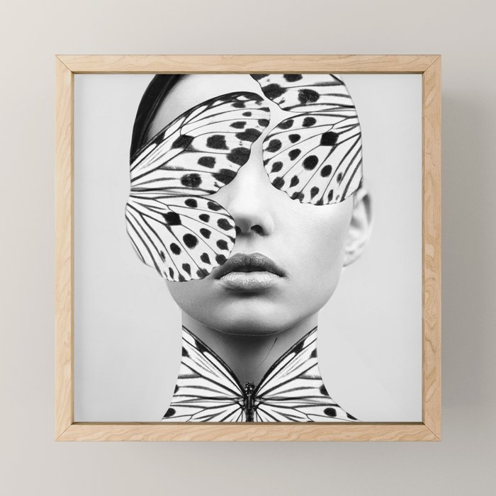 Woman Butterfly Mini Art Print Gallery Image 1