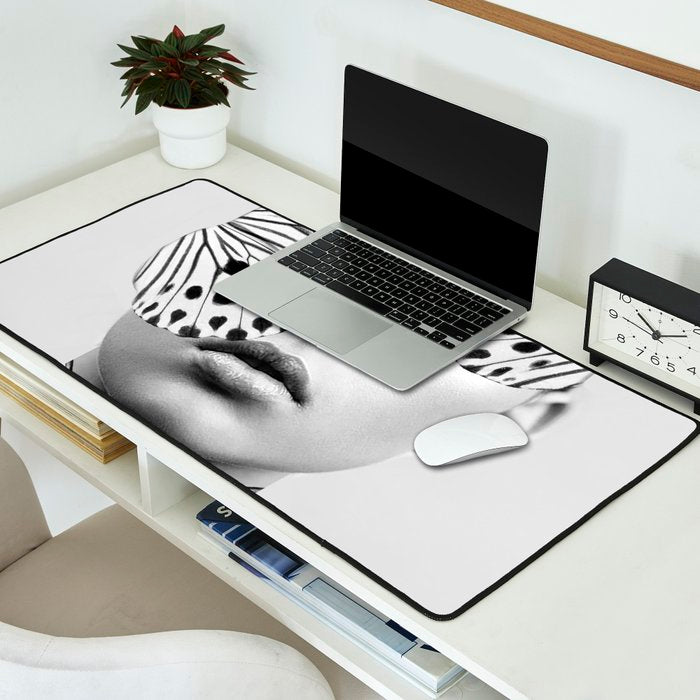 Woman Butterfly Desk Mat Gallery Image 2