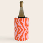 Zebra Wild Animal Print Orange and Pink Wine Chiller Gallery Image 1